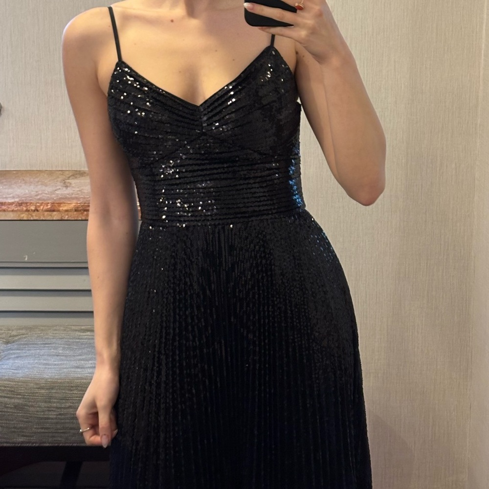 Club Monaco Black Sequin Prom Dress